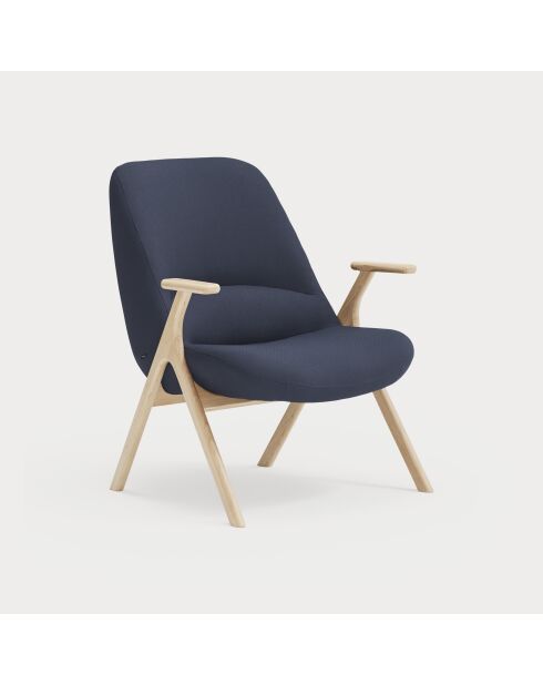 66201 Dins kleiner Sessel mit Holzbeinen, 74 x 77 x 43/93 cm, dunkelblau