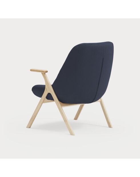 66201 Dins kleiner Sessel mit Holzbeinen, 74 x 77 x 43/93 cm, dunkelblau