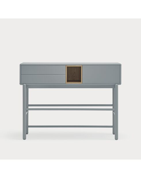 Console Corvo 1 porte et 2 tiroirs gris perle - 120x35x90cm