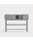Console Corvo 1 porte et 2 tiroirs gris perle - 120x35x90cm