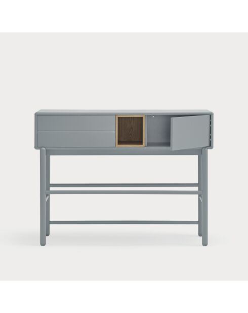 Console Corvo 1 porte et 2 tiroirs gris perle - 120x35x90cm