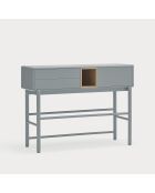 Console Corvo 1 porte et 2 tiroirs gris perle - 120x35x90cm