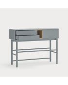 Console Corvo 1 porte et 2 tiroirs gris perle - 120x35x90cm