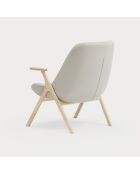 Kleiner Sessel 61200 Dins cremefarben mit Holzbeinen — 74x77x43/93cm