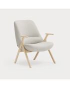 Kleiner Sessel 61200 Dins cremefarben mit Holzbeinen — 74x77x43/93cm