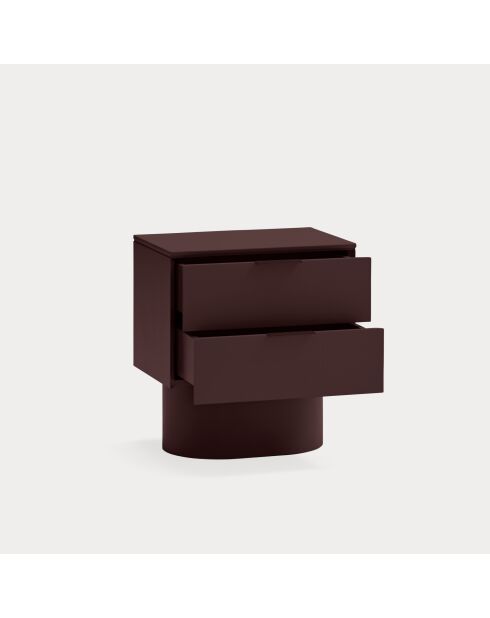 Totem Nachttisch 2 Schubladen Aubergine - 50x36,5x55cm