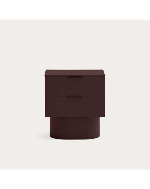 Totem Nachttisch 2 Schubladen Aubergine - 50x36,5x55cm