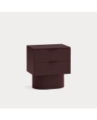 Totem Nachttisch 2 Schubladen Aubergine - 50x36,5x55cm