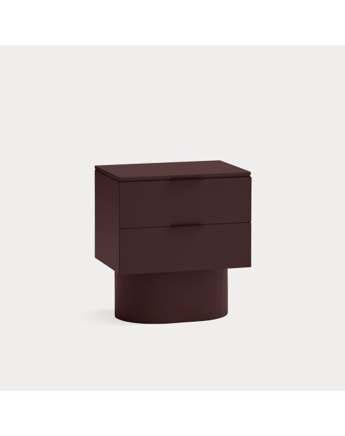 Totem Nachttisch 2 Schubladen Aubergine - 50x36,5x55cm