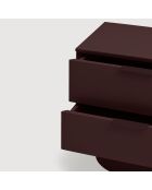 Totem Nachttisch 2 Schubladen Aubergine - 50x36,5x55cm