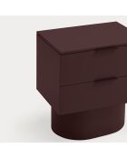 Totem Nachttisch 2 Schubladen Aubergine - 50x36,5x55cm