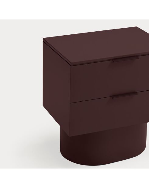 Totem Nachttisch 2 Schubladen Aubergine - 50x36,5x55cm