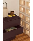 Totem Nachttisch 2 Schubladen Aubergine - 50x36,5x55cm