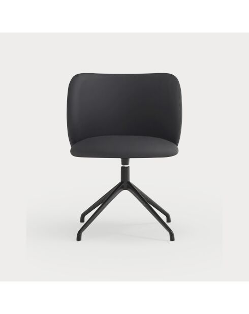 2 schwarze Mogi 107-9035 Stühle mit schwarzen Beinen — 59 x 56 x 49/81 cm
