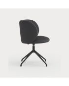 2 sedie Mogi 107-9035 nere con gambe nere - 59x56x49/81cm