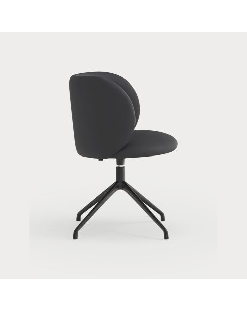 2 schwarze Mogi 107-9035 Stühle mit schwarzen Beinen — 59 x 56 x 49/81 cm