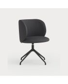 2 sedie Mogi 107-9035 nere con gambe nere - 59x56x49/81cm