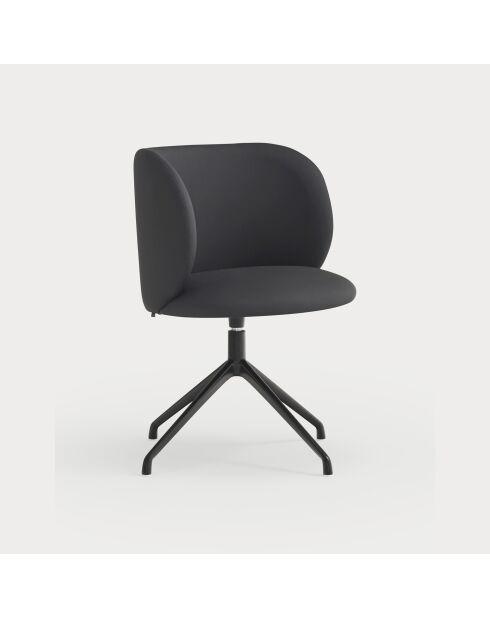 2 schwarze Mogi 107-9035 Stühle mit schwarzen Beinen — 59 x 56 x 49/81 cm