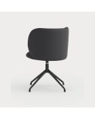2 sedie Mogi 107-9035 nere con gambe nere - 59x56x49/81cm