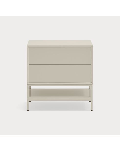 Comodino Platt 2 cassetti sabbia - 55x40x55cm