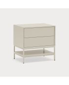 Comodino Platt 2 cassetti sabbia - 55x40x55cm