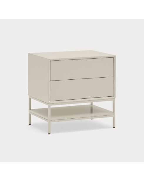 Comodino Platt 2 cassetti sabbia - 55x40x55cm