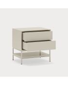 Comodino Platt 2 cassetti sabbia - 55x40x55cm
