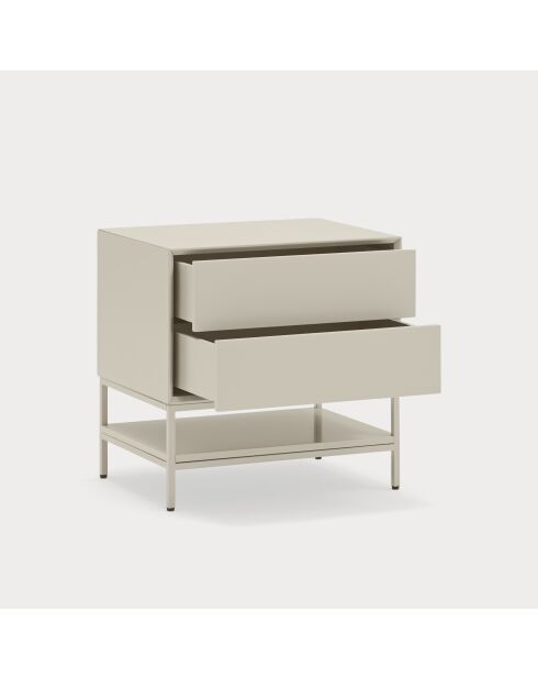 Comodino Platt 2 cassetti sabbia - 55x40x55cm