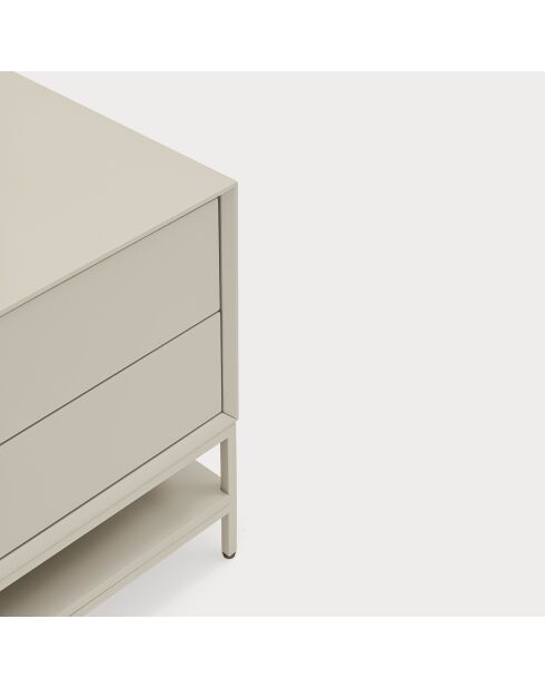 Comodino Platt 2 cassetti sabbia - 55x40x55cm