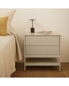 Comodino Platt 2 cassetti sabbia - 55x40x55cm