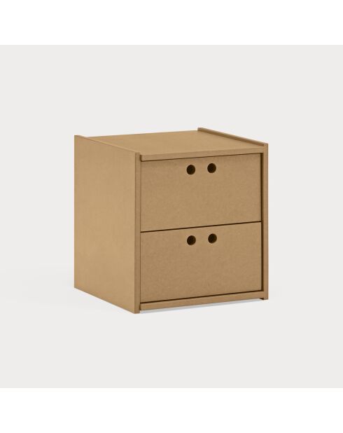 Table de chevet Wally MDF naturelle - 40x40x42cm
