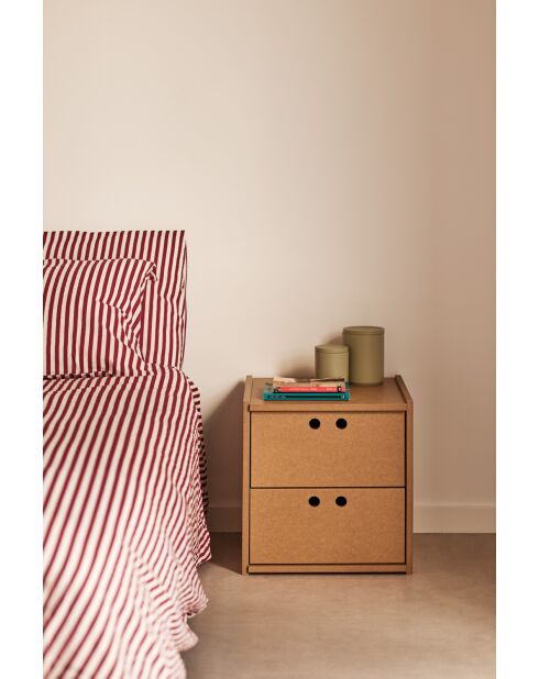 Table de chevet Wally MDF naturelle - 40x40x42cm