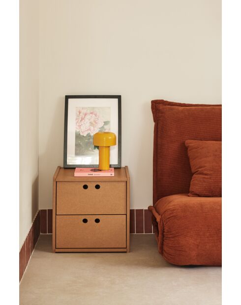 Table de chevet Wally MDF naturelle - 40x40x42cm