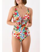 Maillot de bain 1 pièce coupe sous poitrine Donatella blanc