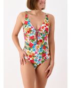 Maillot de bain 1 pièce coupe sous poitrine Donatella blanc