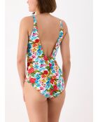 Maillot de bain 1 pièce coupe sous poitrine Donatella blanc