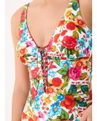 Maillot de bain 1 pièce coupe sous poitrine Donatella blanc