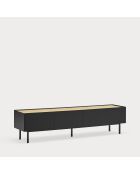 Meuble TV Arista 2 portes et 1 tiroir noir - 180x40x45cm