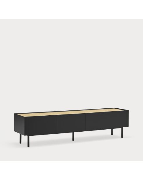 Meuble TV Arista 2 portes et 1 tiroir noir - 180x40x45cm