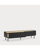 Meuble TV Arista 2 portes et 1 tiroir noir - 180x40x45cm