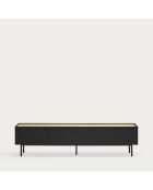 Meuble TV Arista 2 portes et 1 tiroir noir - 180x40x45cm