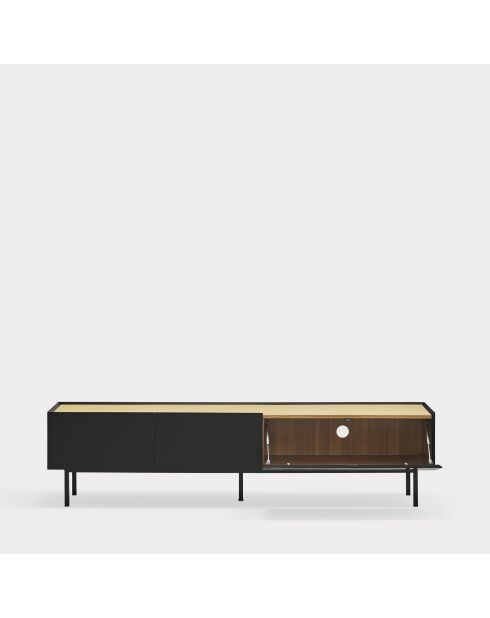 Meuble TV Arista 2 portes et 1 tiroir noir - 180x40x45cm