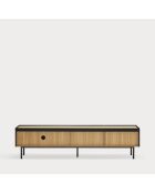 Meuble TV Arista 2 portes et 1 tiroir noir - 180x40x45cm