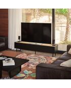Meuble TV Arista 2 portes et 1 tiroir noir - 180x40x45cm