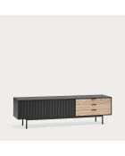 Porta TV Sierra 2 ante e 3 cassetti rovere nero e chiaro - 180x40x52cm