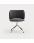 2 sedie Mogi 60107 grigio scuro con gambe cromate - 59x56x49/81cm