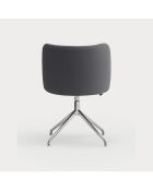 2 sedie Mogi 60107 grigio scuro con gambe cromate - 59x56x49/81cm