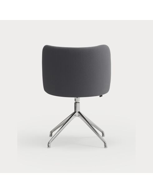 2 Mogi 60107 donkergrijze stoelen met chromen poten - 59x56x49/81cm