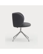 2 sedie Mogi 60107 grigio scuro con gambe cromate - 59x56x49/81cm