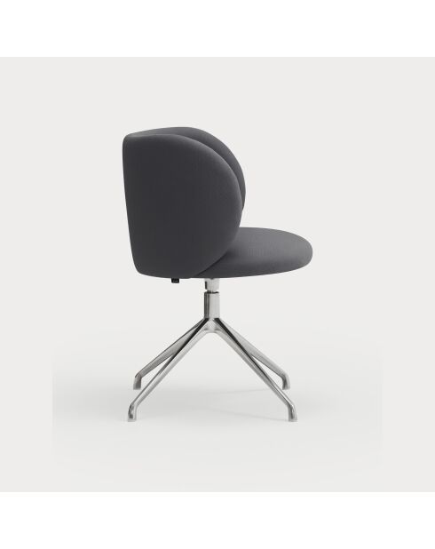 2 Mogi 60107 donkergrijze stoelen met chromen poten - 59x56x49/81cm